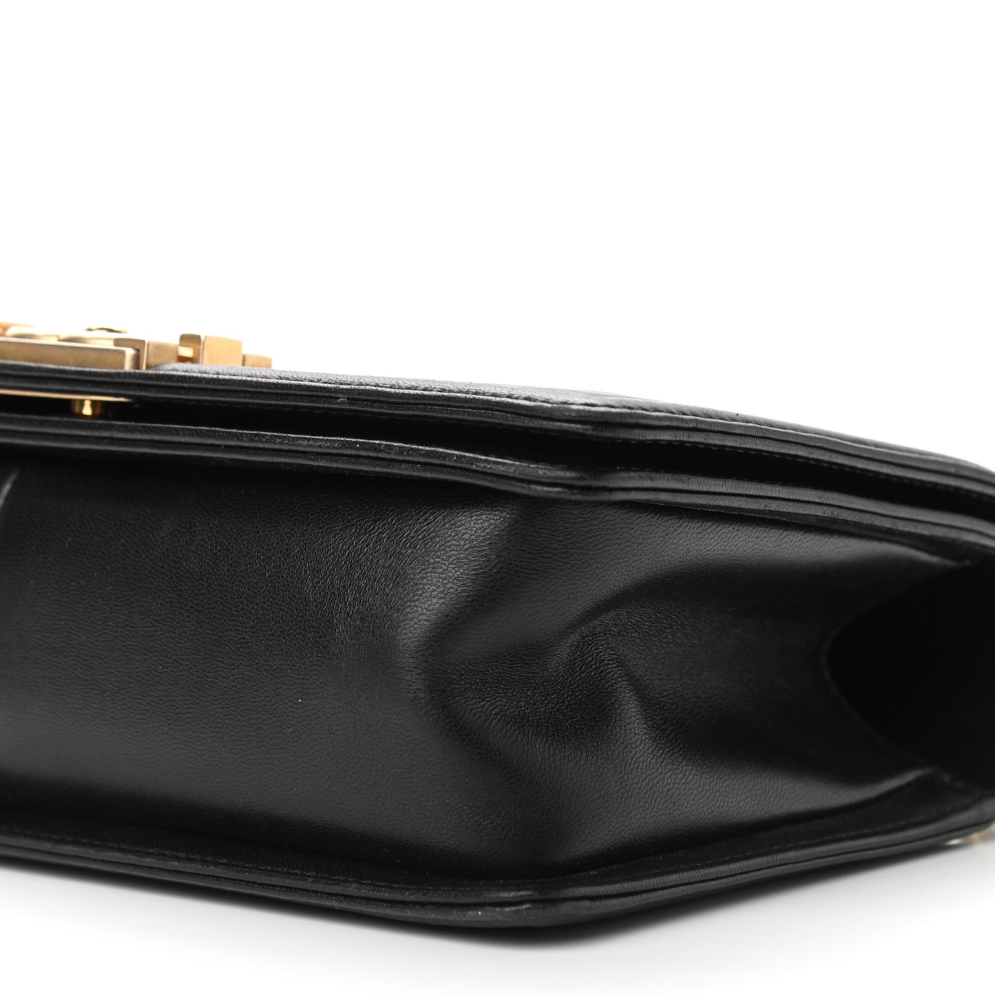 Lambskin Quilted Medium Boy Flap Black