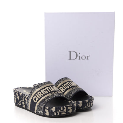 Christian Dior Oblique D-Way Platform Sandal 38 Deep Blue 10 of 10