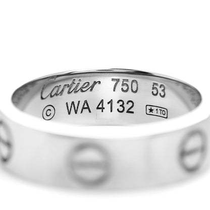 Cartier 18K White Gold 5.5mm LOVE Ring 53 6.25 4 of 4