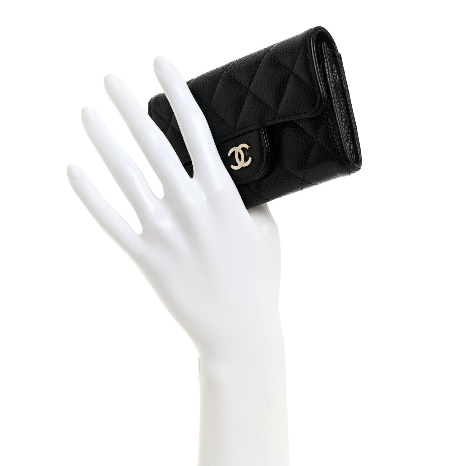 Chanel Caviar Quilted Flap Card Holder Wallet Black 2 of 9