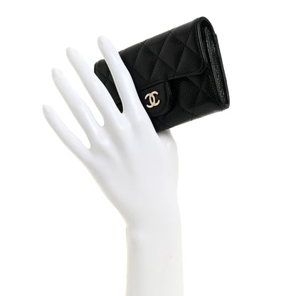 Chanel Caviar Quilted Flap Card Holder Wallet Black 2 of 9