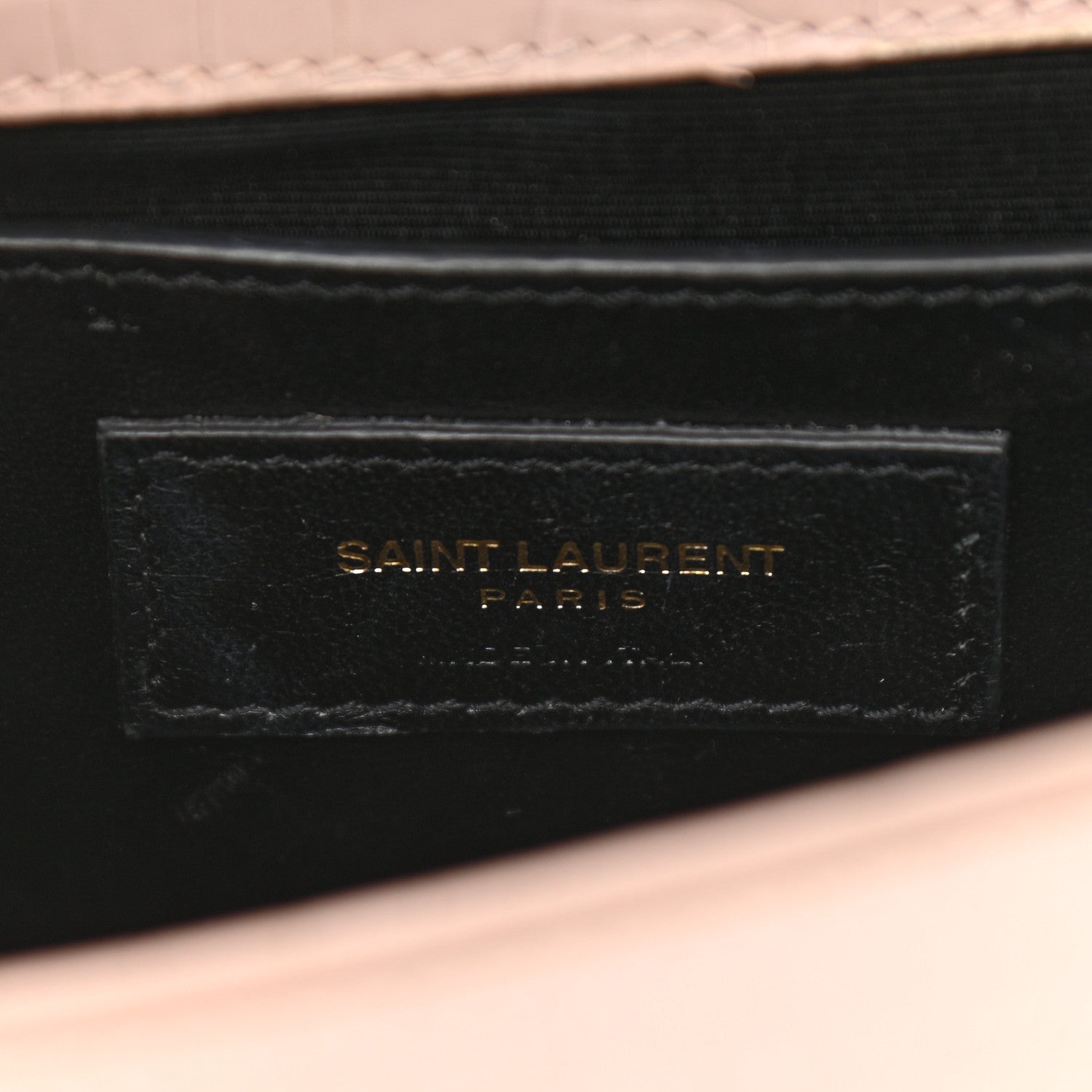 Saint Laurent Calfskin Crocodile Embossed Small Classic Monogram Kate Tassel Satchel Light Pink 6 of 13