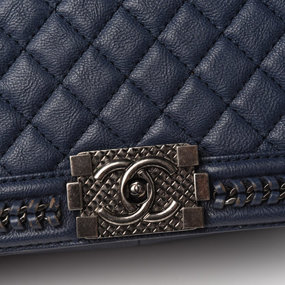 Chanel Calfskin Quilted Medium Top Handle Boy Flap Blue 12 of 12