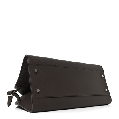 The Row Matte Grained Calfskin Margaux Shoulder 12 Deep Brown 4 of 9