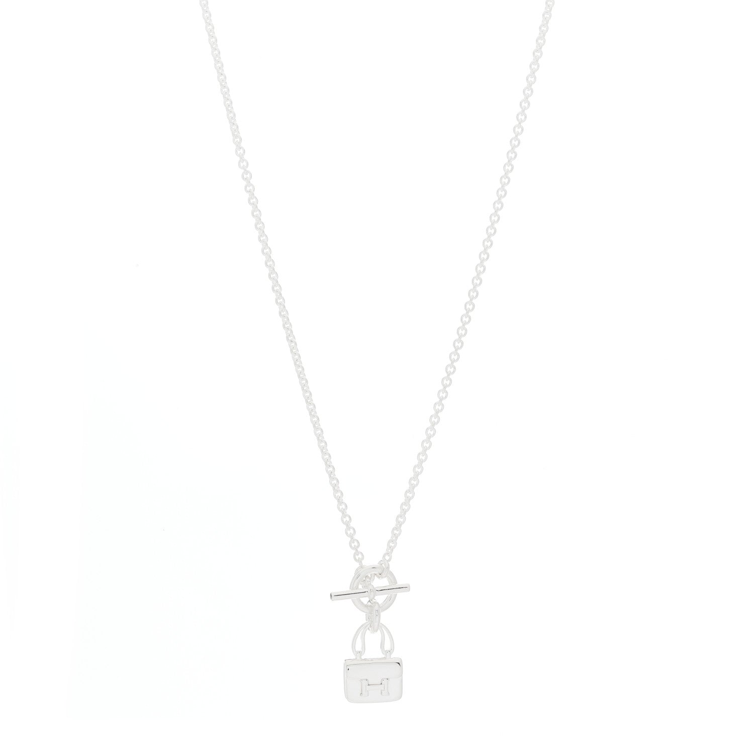 Hermes Sterling Silver Constance Amulettes Pendant Necklace 1 of 5