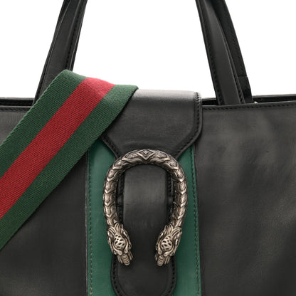 Gucci Calfskin Web Stripe Large Dionysus Tote Bag Black 8 of 16