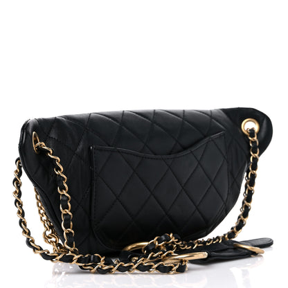 Chanel Lambskin Quilted All About Chains Waist Belt Bag Black 3 of 14