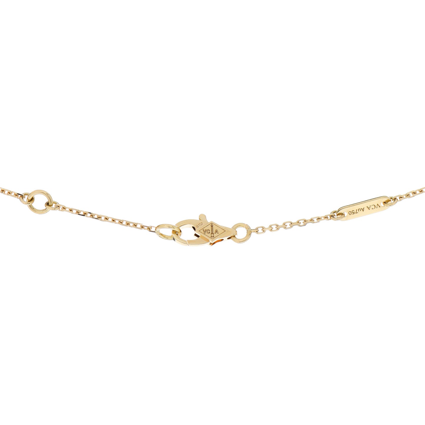 18K Yellow Gold Mother of Pearl Sweet Alhambra Pendant Necklace