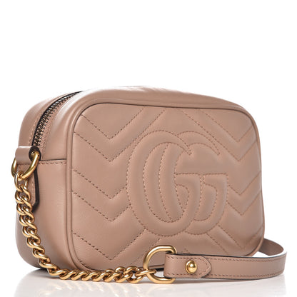 Gucci Calfskin Matelasse Mini GG Marmont Chain Shoulder Bag Nude 4 of 7