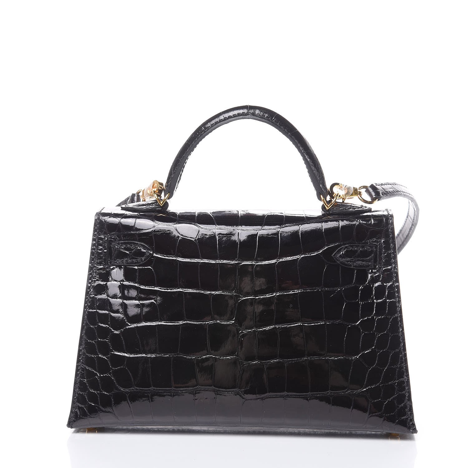Hermes Shiny Alligator Mini Kelly Sellier 20 Black 4 of 37