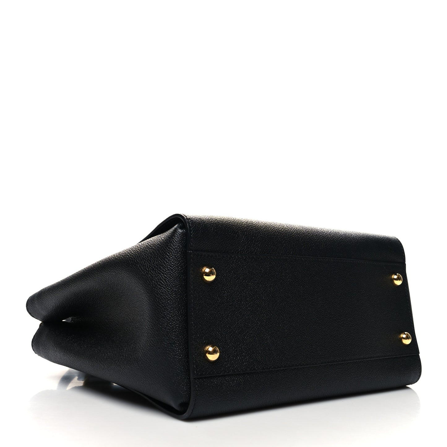 Soft Grain Calfskin Medium Buckle Tote Black