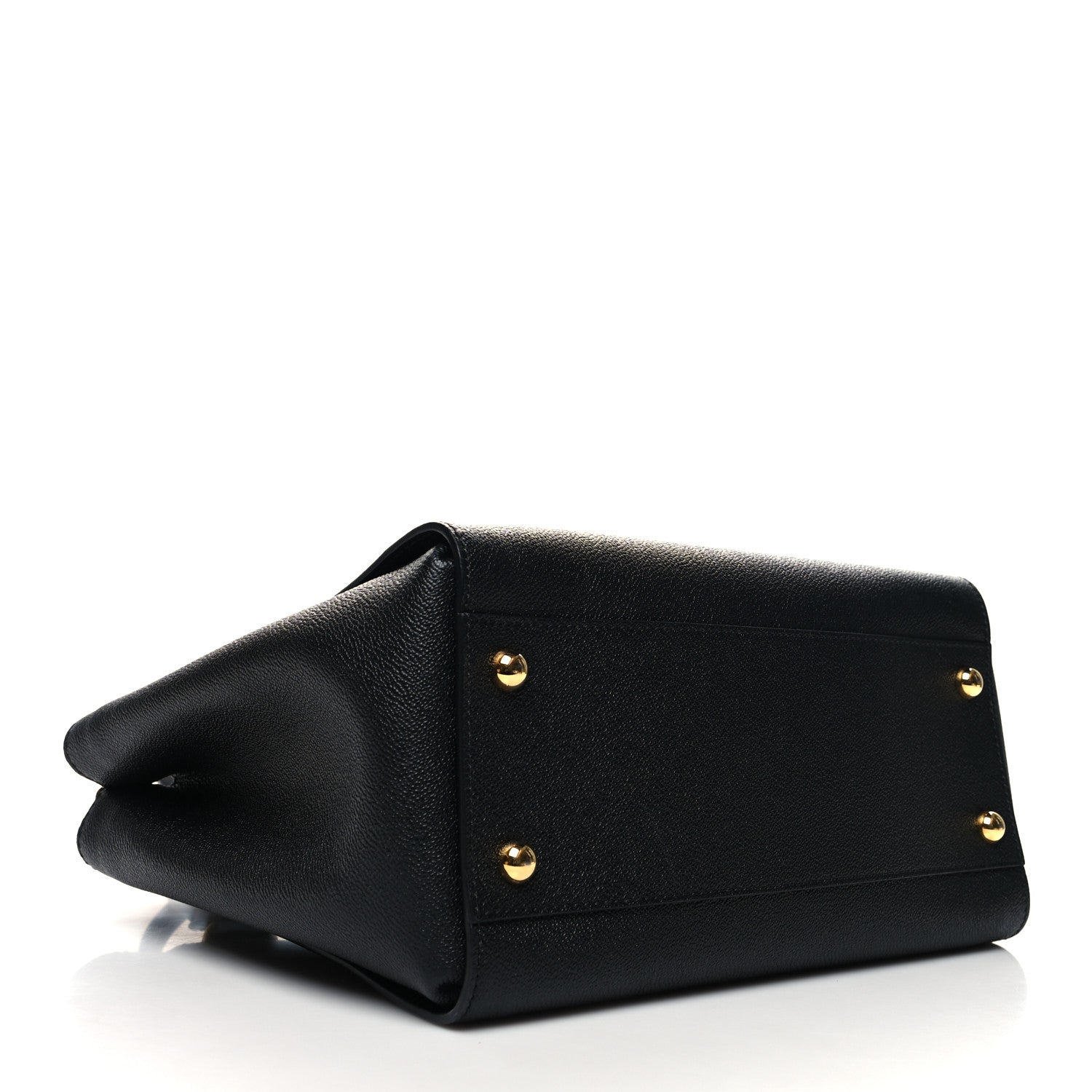 Burberry Soft Grain Calfskin Medium Buckle Tote Black 4 of 9