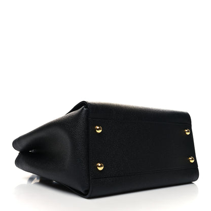 Burberry Soft Grain Calfskin Medium Buckle Tote Black 4 of 9