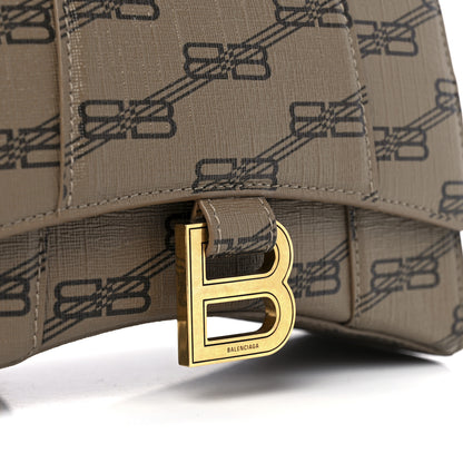 Balenciaga Coated Canvas BB Monogram Hourglass Top Handle Bag XS Beige Brown 9 of 13