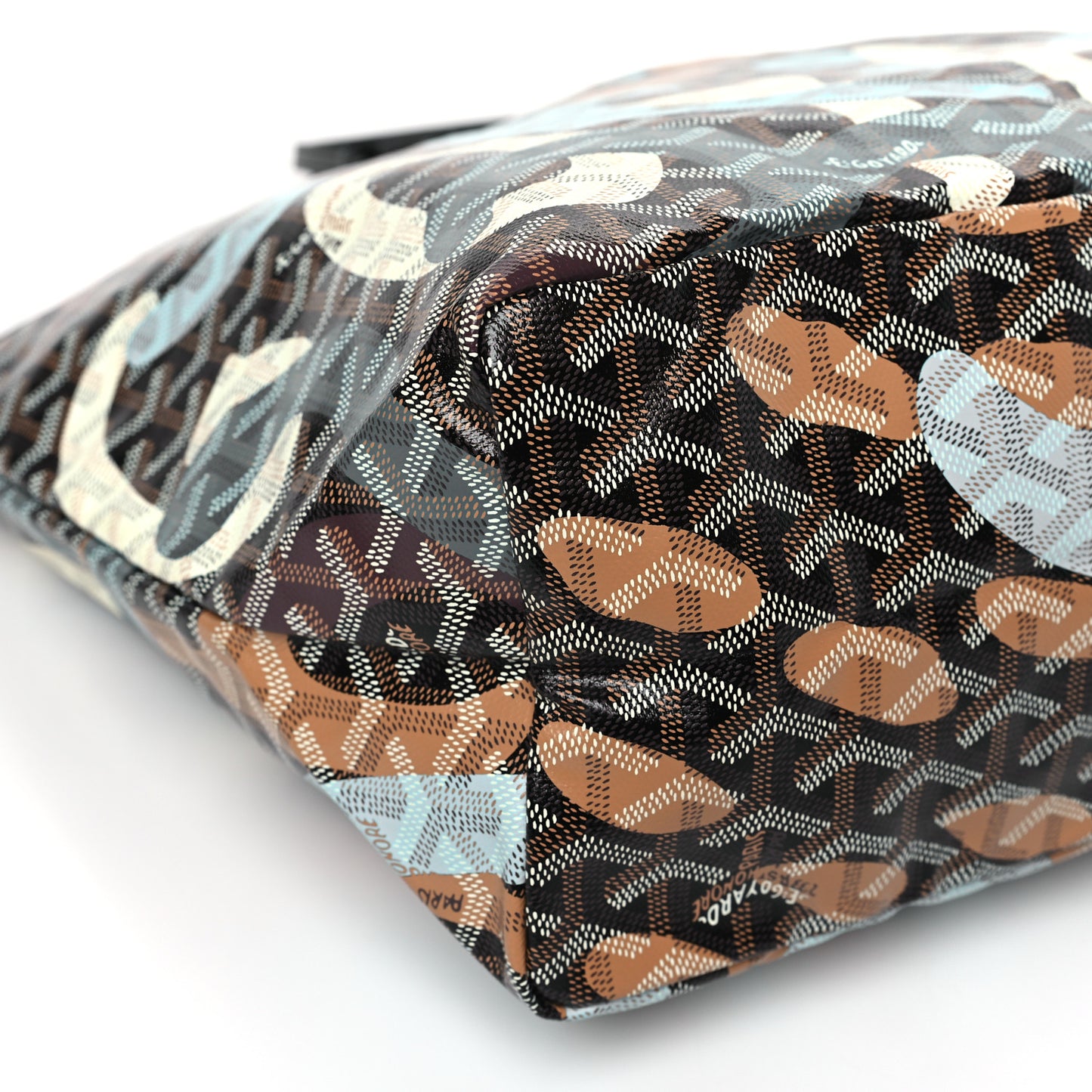 Goyardine Saint Louis Lettres Camouflage PM Black Blue