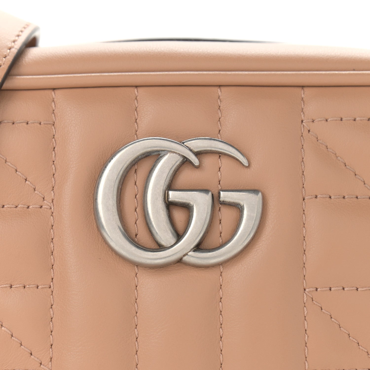 Gucci Calfskin Matelasse Aria Mini GG Marmont Chain Shoulder Bag Camelia 8 of 10