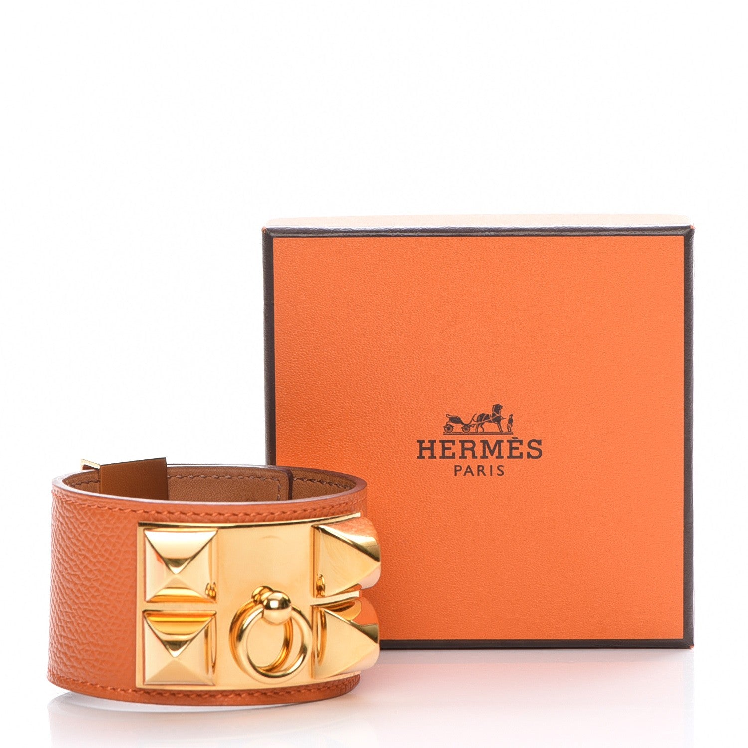 Hermes Epsom Collier de Chien CDC Bracelet S Orange 8 of 8