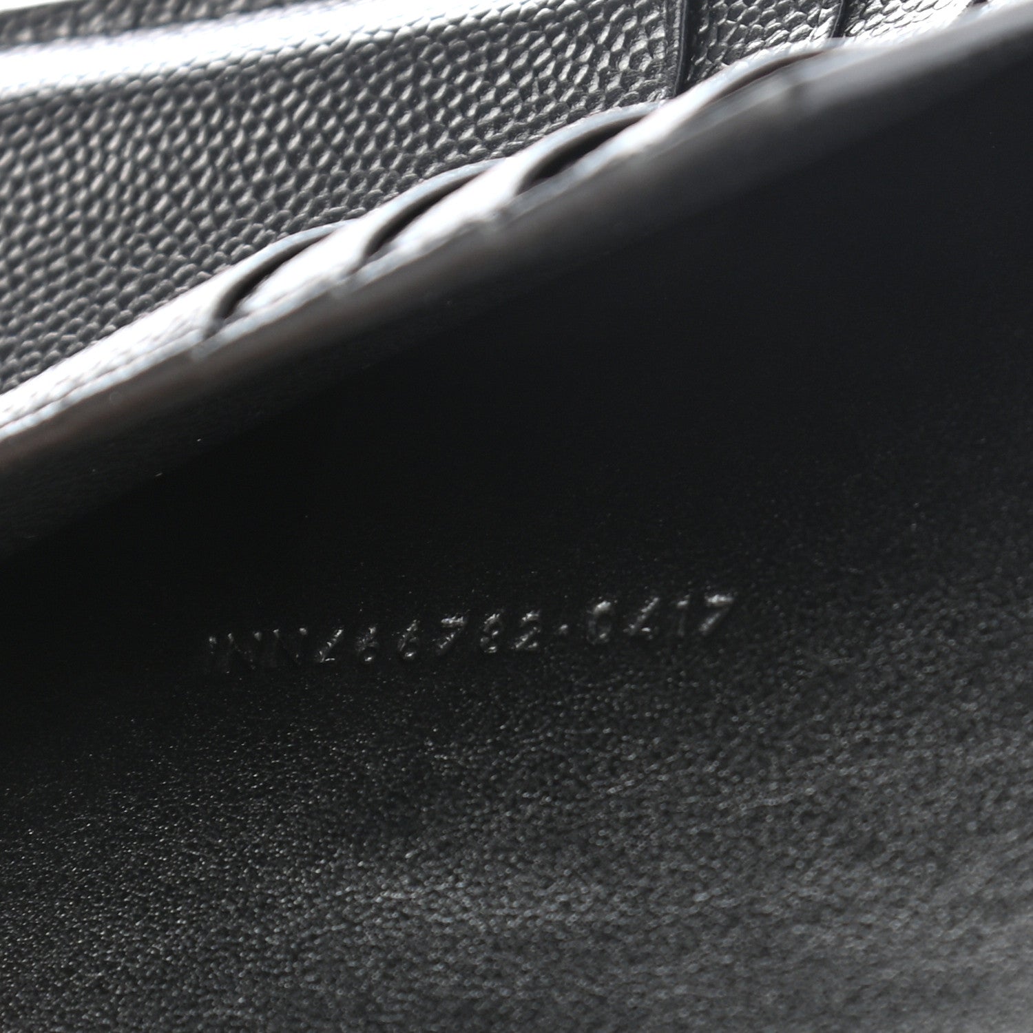 Saint Laurent Grain De Poudre Matelasse Chevron Small Monogram Passport Case Black 7 of 7