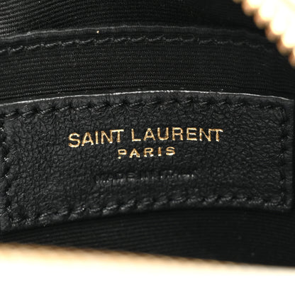 Saint Laurent Grain De Poudre Matelasse Chevron Quilted Round Vinyle Camera Bag White 6 of 10