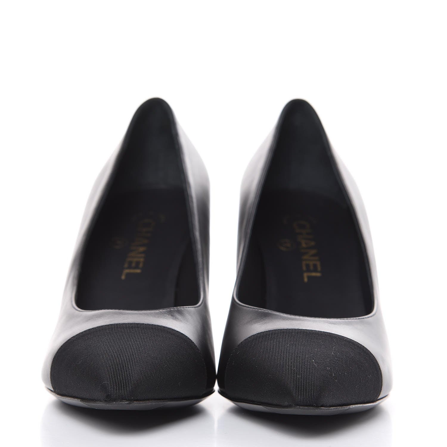 Chanel Lambskin Grosgrain Cap Toe Pumps 40 Black 2 of 9