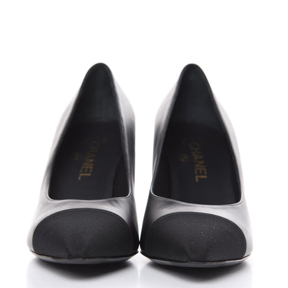 Chanel Lambskin Grosgrain Cap Toe Pumps 40 Black 2 of 9