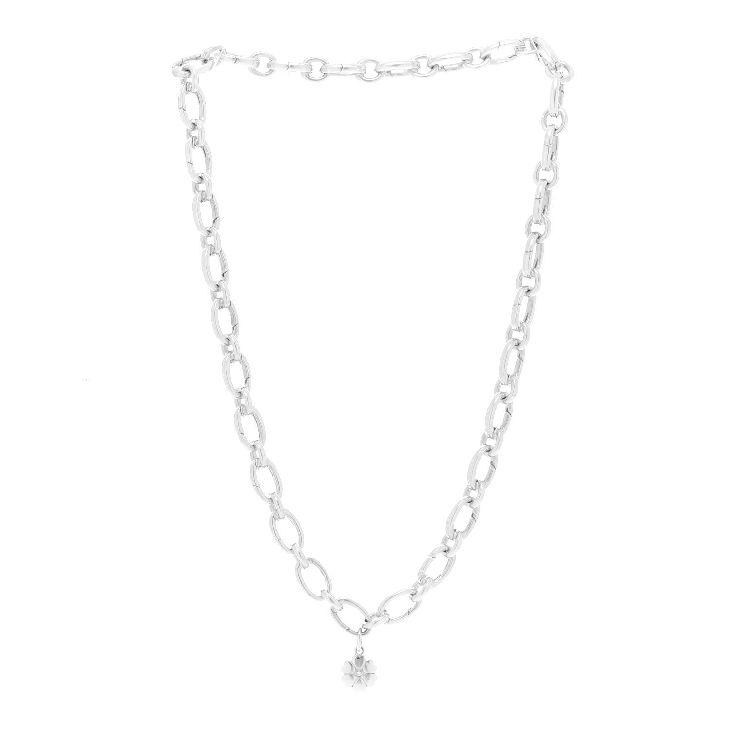 Tiffany Sterling Silver Diamond Paloma Picasso Crown of Hearts Charm Oval Clasping Link Necklace 3 of 5