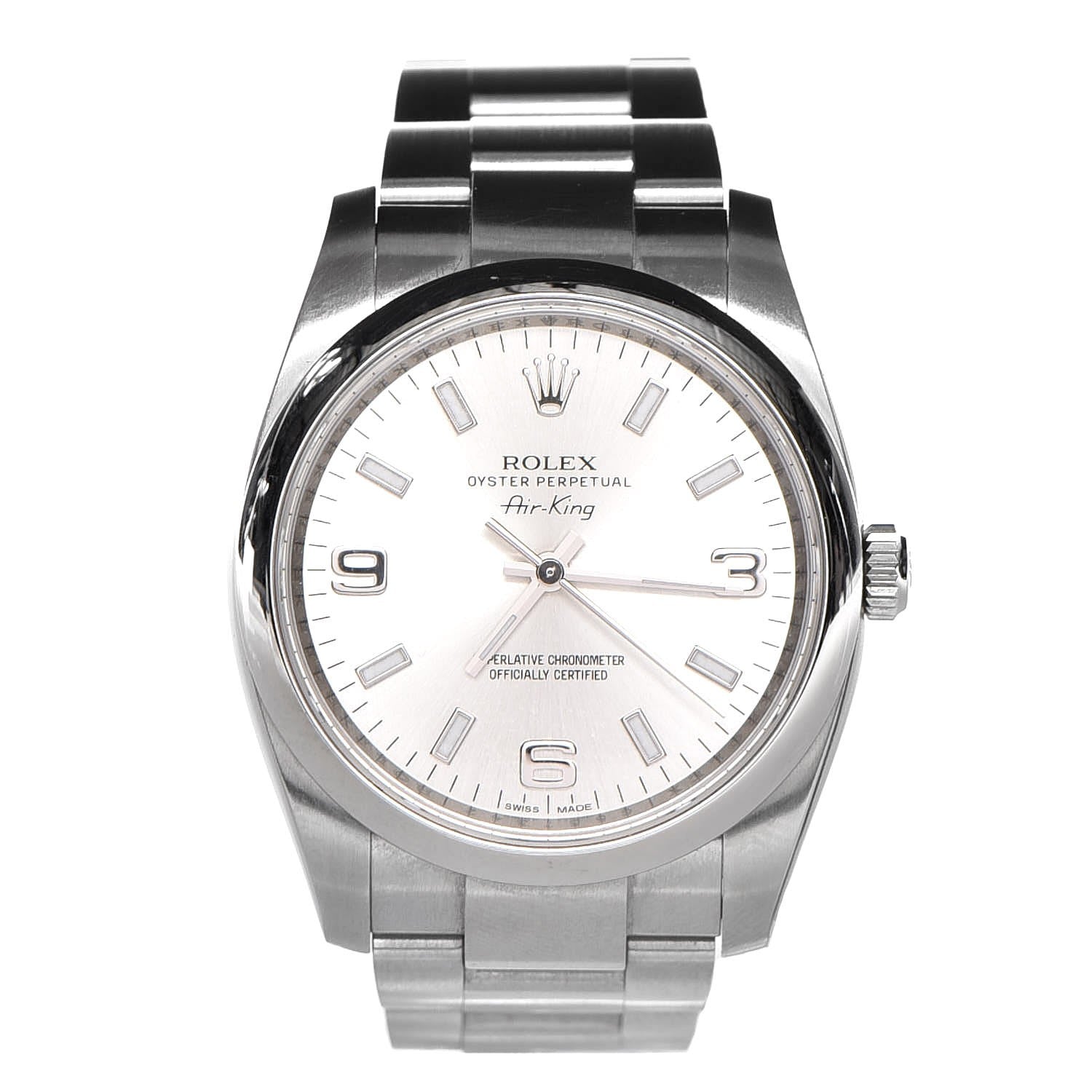 Rolex Stainless Steel 34mm Oyster Perpetual Air-King Watch Silver 114200 1 of 12