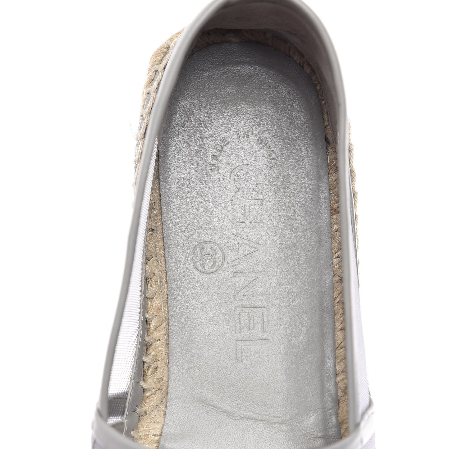 Mesh Grosgrain CC Espadrilles 36 Grey