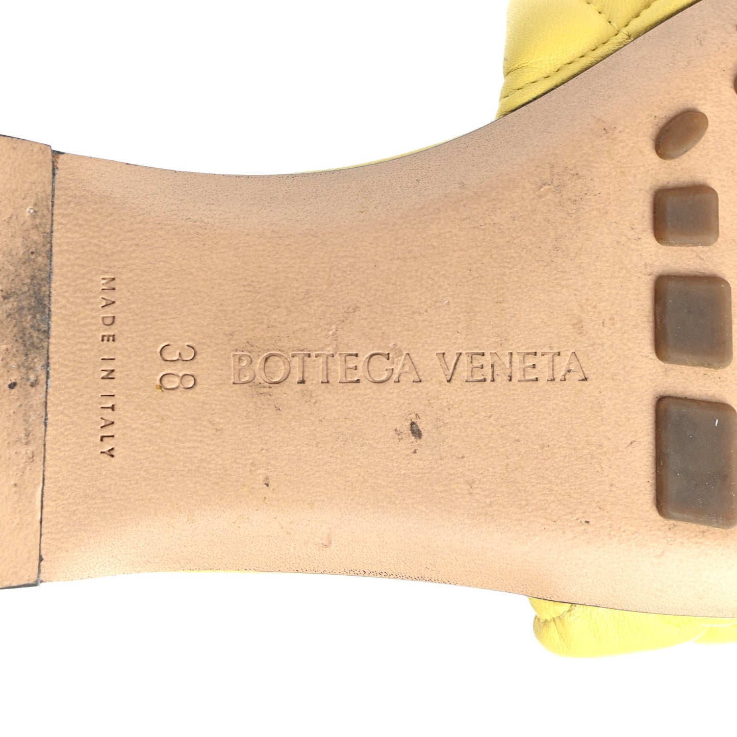 Nappa Matelasse Padded Flat Sandals 38 Lemon