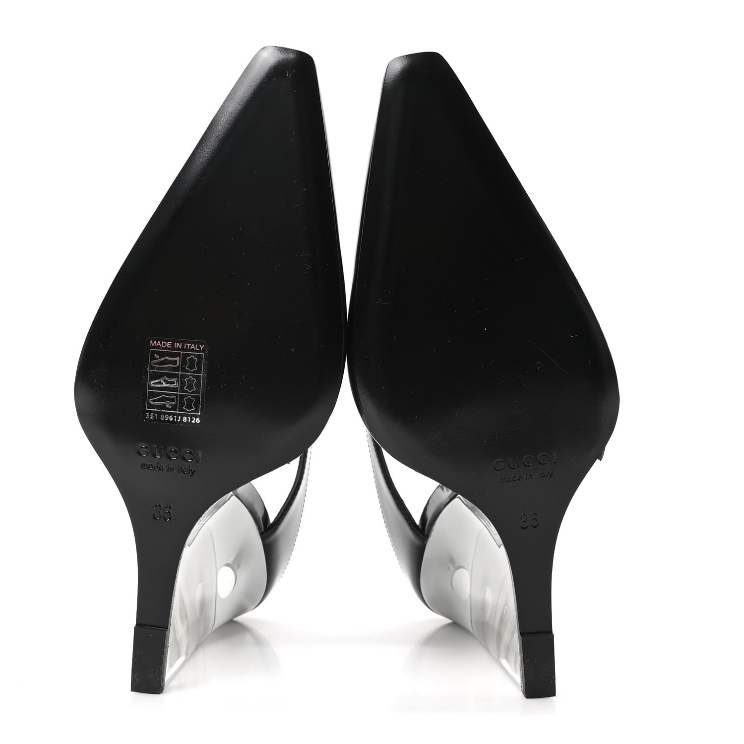 Gucci Regent Calfskin Wedge Mules 36 Black 6 of 9