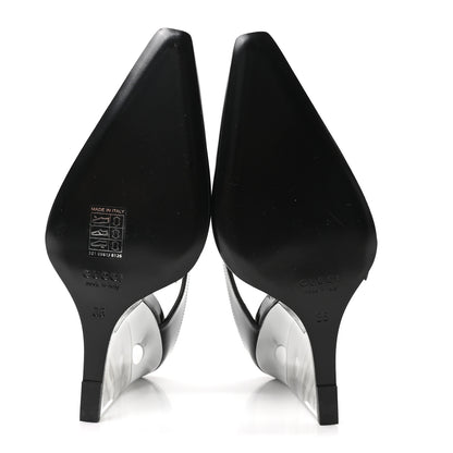 Gucci Regent Calfskin Wedge Mules 36 Black 6 of 9