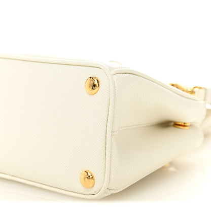 Prada Saffiano Lux Micro Galleria Double Zip Tote White 10 of 10