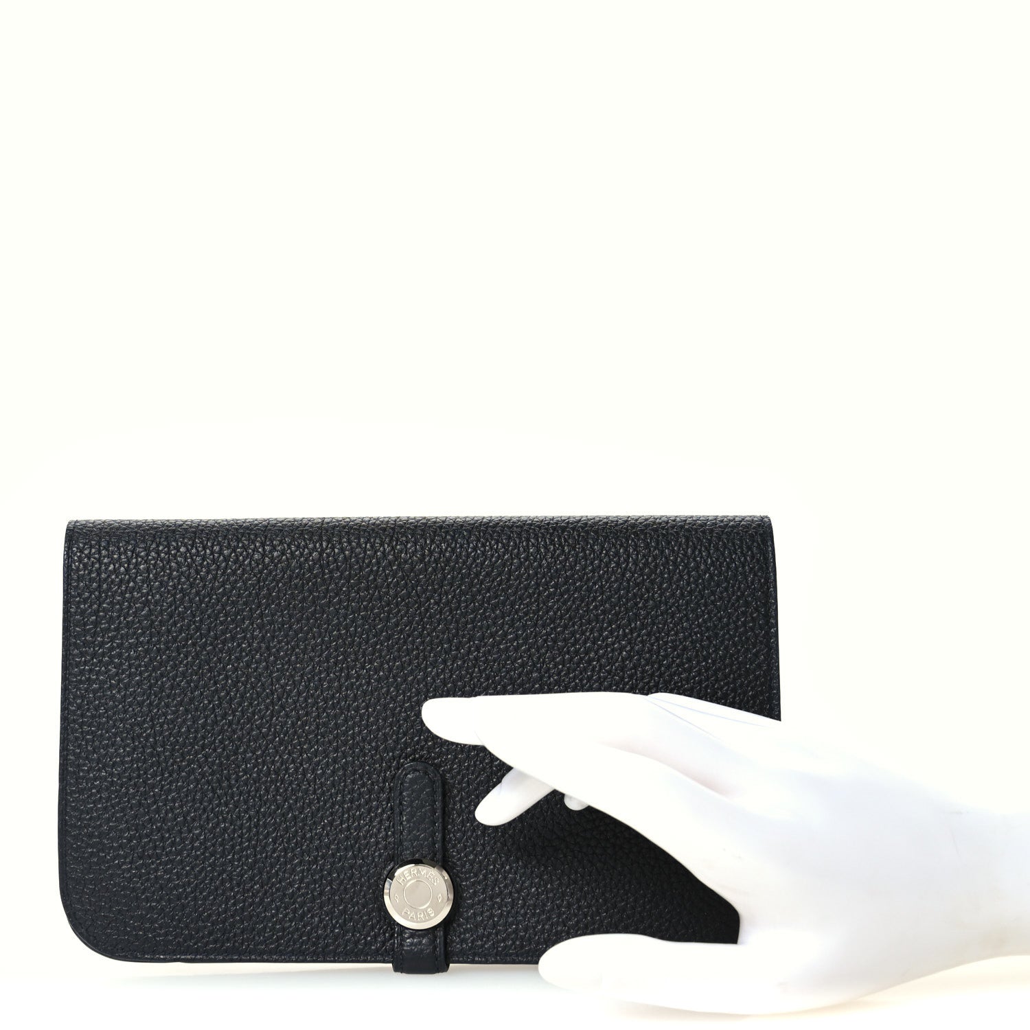 Hermes Togo Dogon Duo Wallet Black 2 of 10