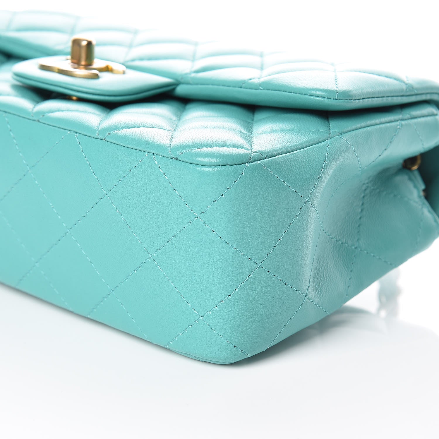 Chanel Lambskin Quilted Mini Rectangular Flap Green 9 of 10