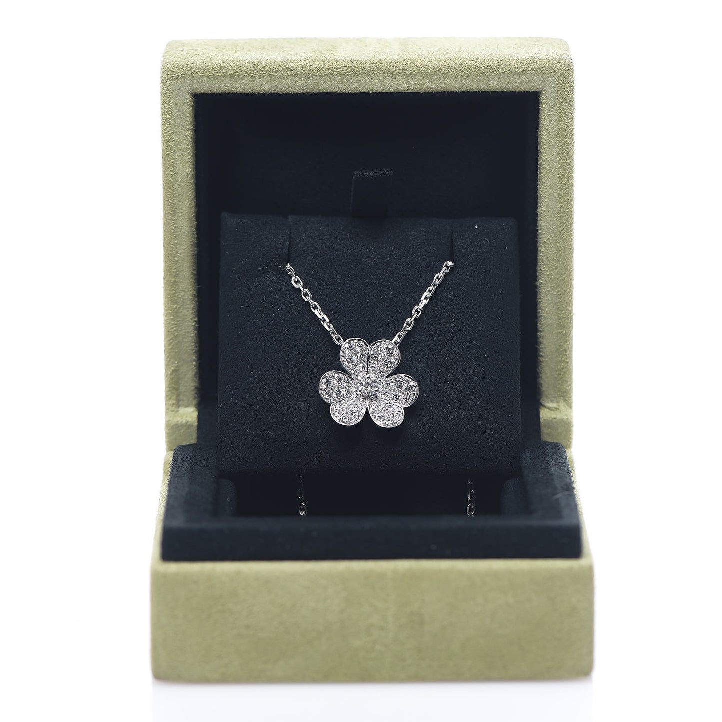 18K White Gold Diamond Small Frivole Pendant Necklace