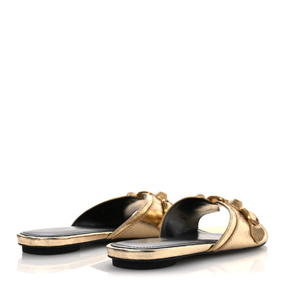 Balenciaga Metallic Arena Cagole Flat Slide Sandals 36 Gold 5 of 11