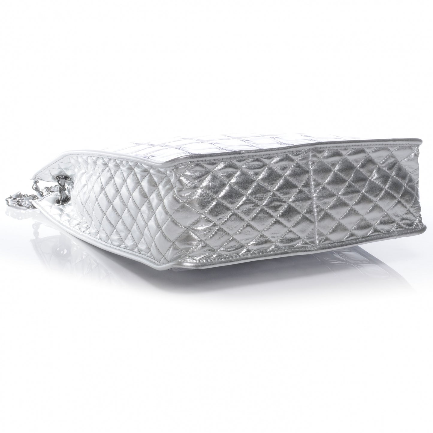 Vinyl Ice Cube Large Shopper Tote Silver