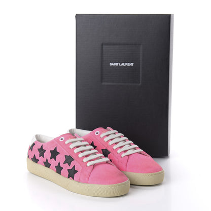 Saint Laurent Suede Star Court Sneakers 38 Pink Black 9 of 9