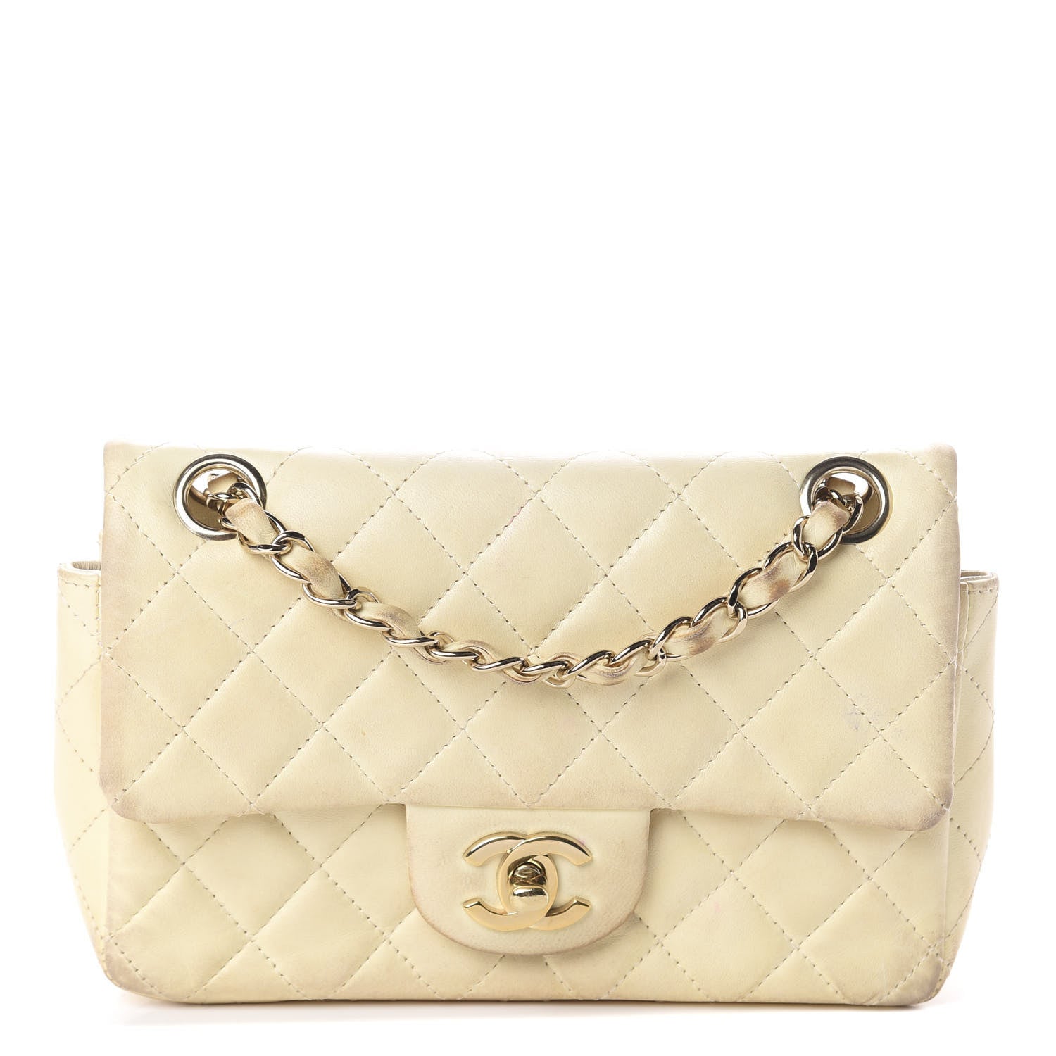 Chanel Lambskin Quilted Mini Rectangular Flap Beige 1 of 8