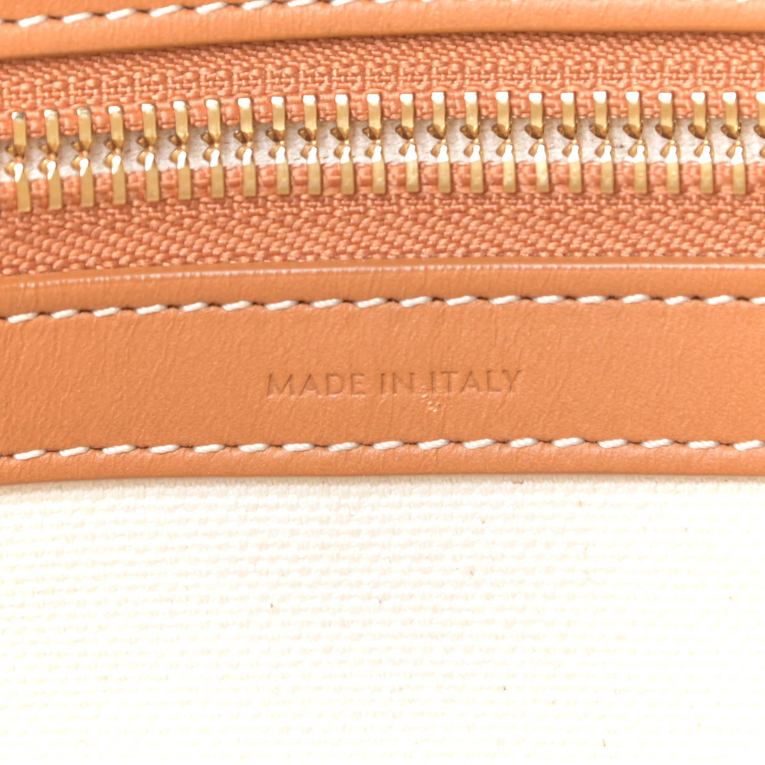 Celine Canvas Calfskin Horizontal Cabas Natural Tan 8 of 12