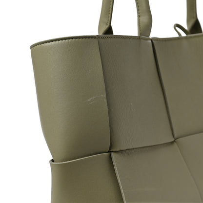 Bottega Veneta Grained Calfskin Intrecciato Small Arco Tote Travertine 9 of 9