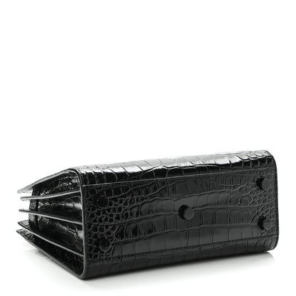 Saint Laurent Calfskin Crocodile Embossed Nano Sac De Jour Black 4 of 9
