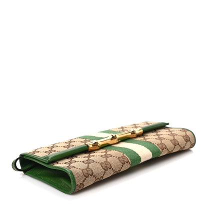 Gucci Monogram Bamboo Web Clutch Green 3 of 7