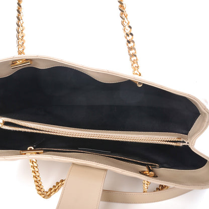 Saint Laurent Grain De Poudre Matelasse Chevron Monogram Shopping Bag Nude Powder 5 of 9