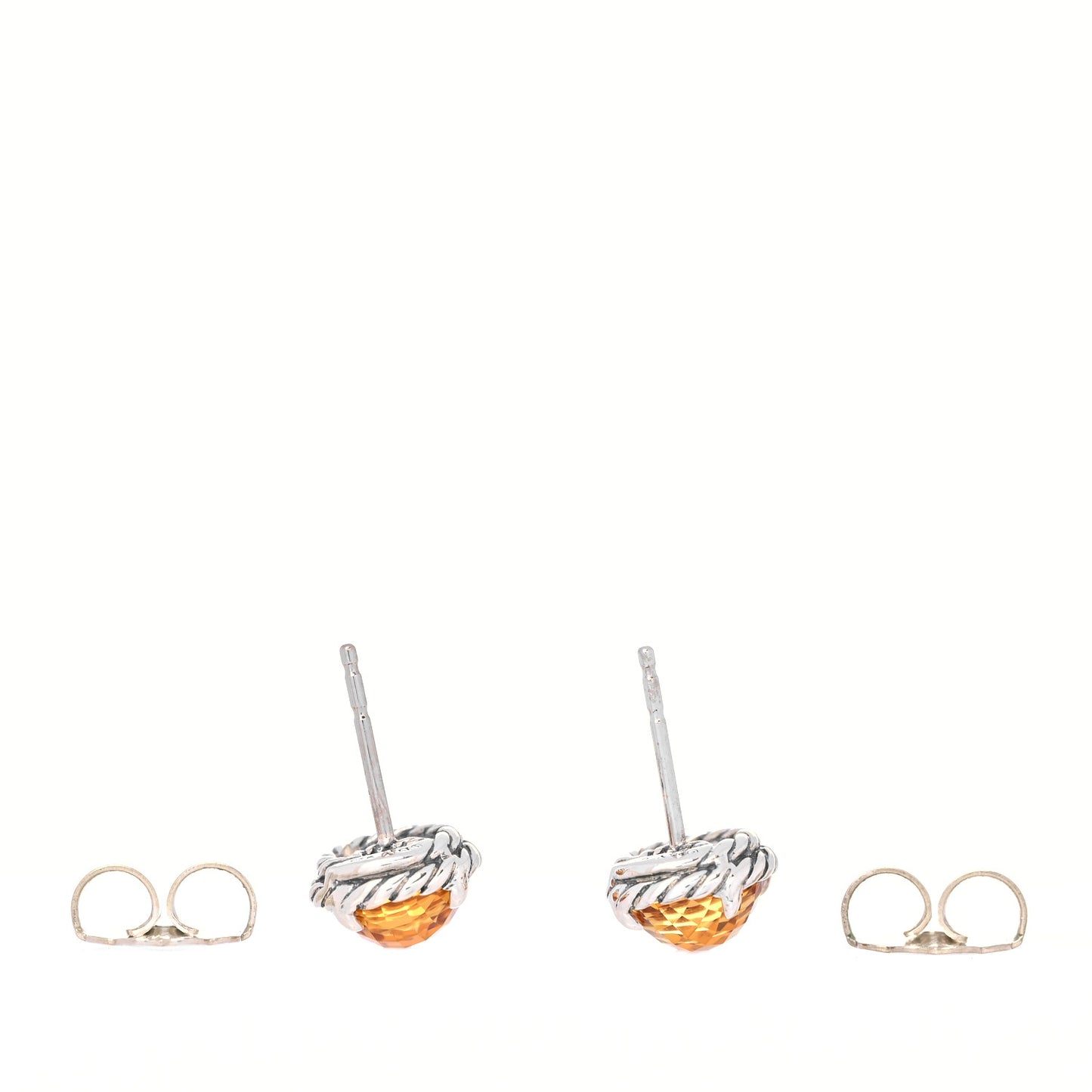 Sterling Silver Citrine 8mm Chatelaine Earrings