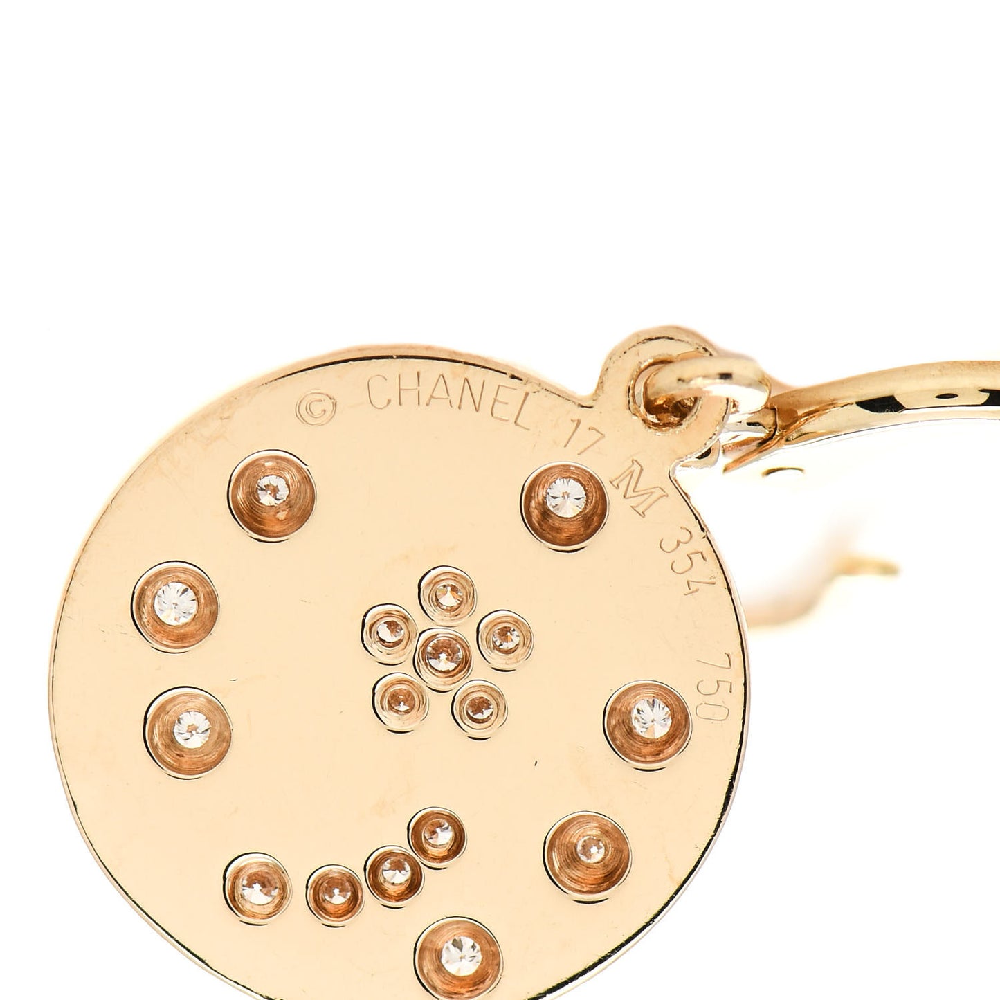 18K Yellow Gold Diamond Comete Disc Earrings