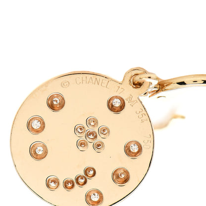 Chanel 18K Yellow Gold Diamond Comete Disc Earrings 4 of 5
