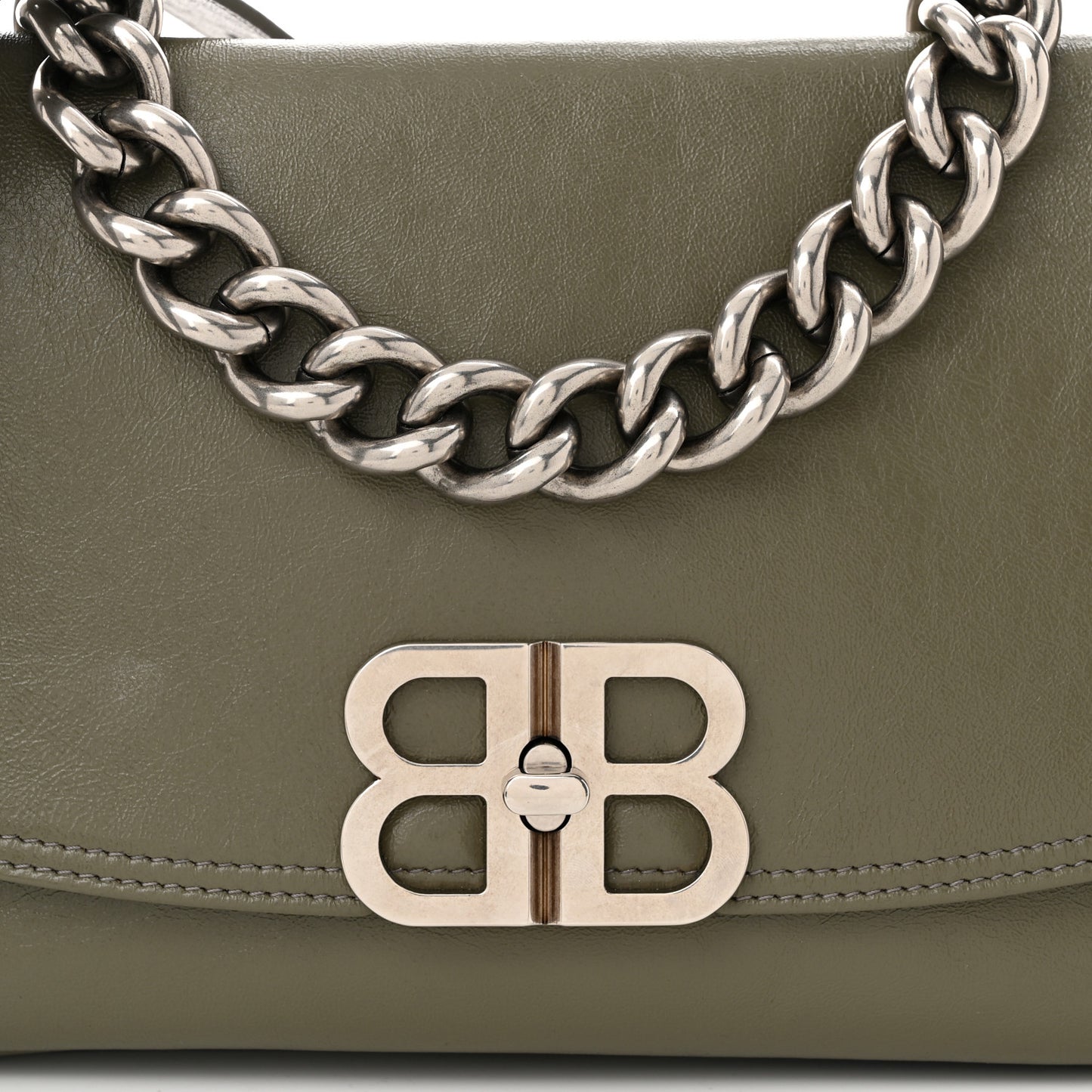 Calfskin Medium BB Soft Flap Bag Army Green
