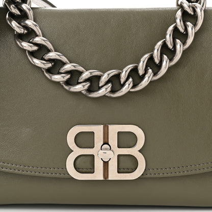 Balenciaga Calfskin Medium BB Soft Flap Bag Army Green 8 of 10