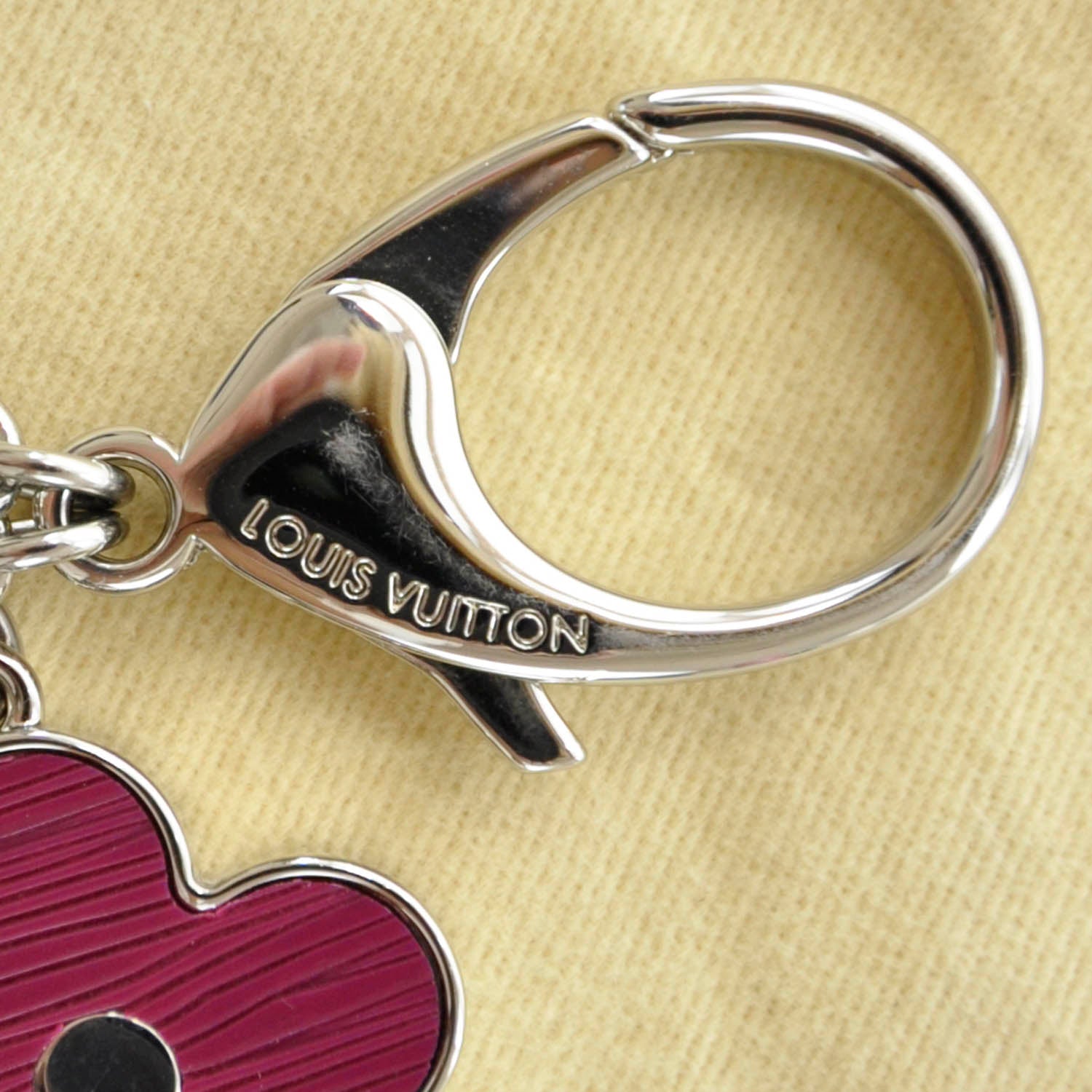 Louis Vuitton Fleur d Epi Bag Charm Fuchsia 4 of 5